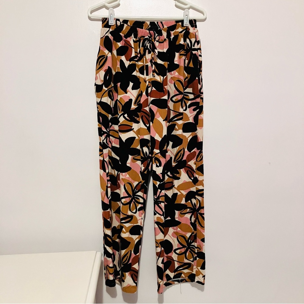 Tulléa Floral Pattern Wide Leg Pants - Size Medium